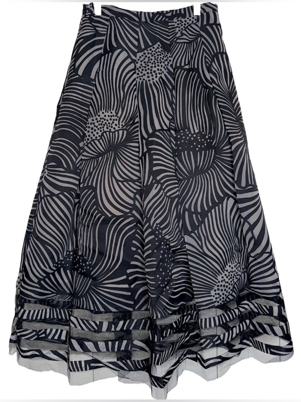 Anthropologie SB by Sachin + Babi Nightbloom Womens Boho bySkirt Midi Black Sz 2